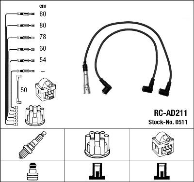 NGK 0511 Číslo výrobce: RC-AD211. EAN: 87295005118.
