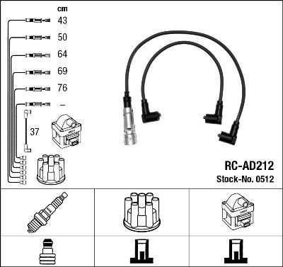 NGK 0512 Číslo výrobce: RC-AD212. EAN: 87295005125.