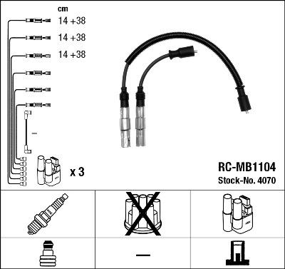 NGK 4070 Číslo výrobce: RC-MB1104. EAN: 87295040706.