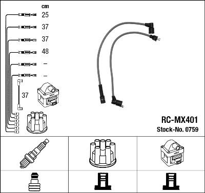 NGK 0759 Číslo výrobce: RC-MX401. EAN: 87295007594.