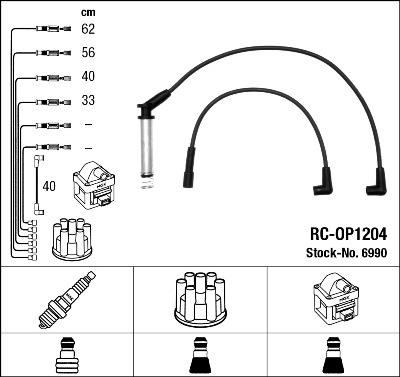 NGK 6990 Číslo výrobce: RC-OP1204. EAN: 87295069905.