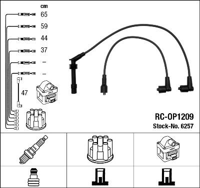 NGK 6257 Číslo výrobce: RC-OP1209. EAN: 87295062579.