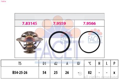 FACET 7.8314 Číslo výrobce: EPS 1.880.314. EAN: 8012510083505.