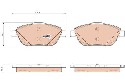 TRW GDB1926 Číslo výrobce: 24883. EAN: 3322938142339.
