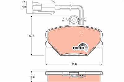 TRW GDB852 Číslo výrobce: 21100. EAN: 3322936408529.