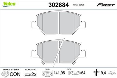 VALEO 302884 EAN: 3276423028847.