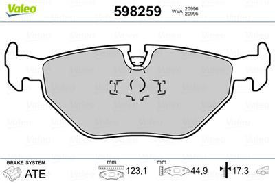 VALEO 598259 Číslo výrobce: 20996. EAN: 3276425982598.