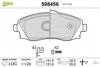 VALEO 598456 Číslo výrobce: 23225. EAN: 3276425984561.