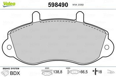 VALEO 598490 Číslo výrobce: 23302. EAN: 3276425984905.
