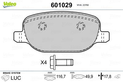 VALEO 601029 EAN: 3276426010290.