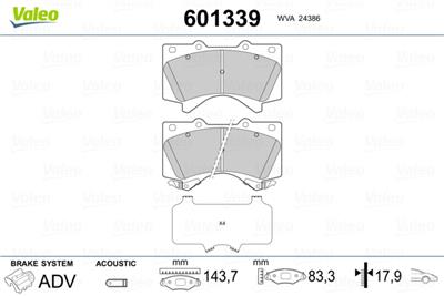 VALEO 601339 EAN: 3276426013390.