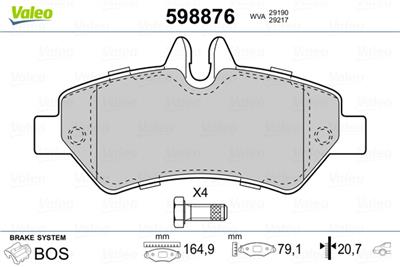 VALEO 598876 Číslo výrobce: 29190. EAN: 3276425988767.