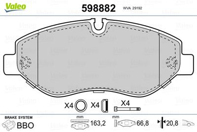 VALEO 598882 Číslo výrobce: 29192. EAN: 3276425988828.