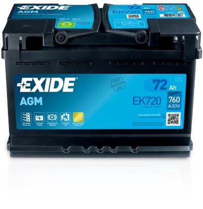 EXIDE EK720 Číslo výrobce: AGM70SS. EAN: 3661024037907.