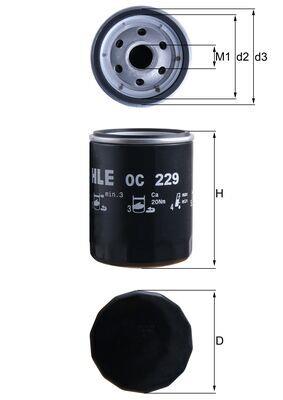 MAHLE ORIGINAL OC 229 Číslo výrobce: 72567877. EAN: 4009026026236.