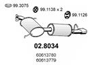 ASSO 02.8034 - Střední-/zadní tlumič výfuku