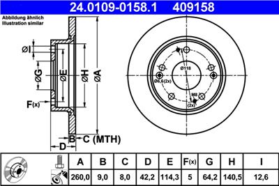 ATE 24.0109-0158.1 Číslo výrobce: 409158. EAN: 4006633327978.