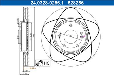 ATE 24.0328-0256.1 Číslo výrobce: 528256. EAN: 4006633502252.
