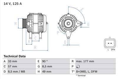 BOSCH 0 986 080 270 Číslo výrobce: 8027. EAN: 4047024797659.