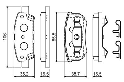 BOSCH 0 986 424 814 Číslo výrobce: BP952. EAN: 4047023107862.