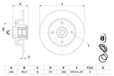 BOSCH 0 986 479 278 Číslo výrobce: BD1127. EAN: 4047024227163.