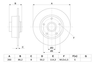 BOSCH 0 986 479 708 Číslo výrobce: BD1541. EAN: 4047024783454.