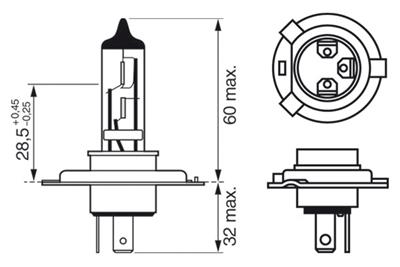 BOSCH 1 987 301 054 Číslo výrobce: H4. EAN: 3165143482063.