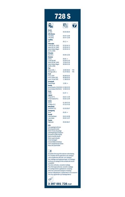 BOSCH 3 397 001 728 Číslo výrobce: 728 S. EAN: 3165141223644.