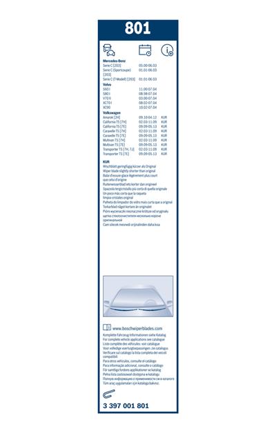 BOSCH 3 397 001 801 Číslo výrobce: 801. EAN: 3165143197226.