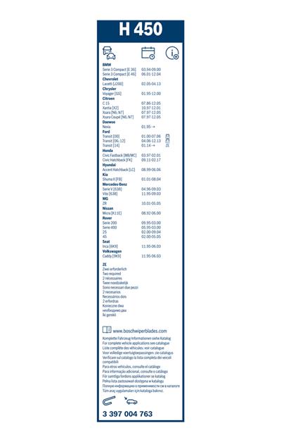 BOSCH 3 397 004 763 Číslo výrobce: H 450.