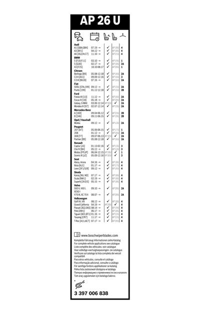 BOSCH 3 397 006 838 Číslo výrobce: AP 26 U. EAN: 4047025120630.