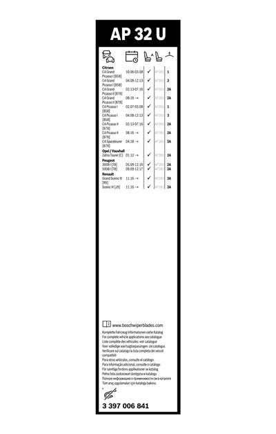 BOSCH 3 397 006 841 Číslo výrobce: AP 32 U. EAN: 4047025120661.