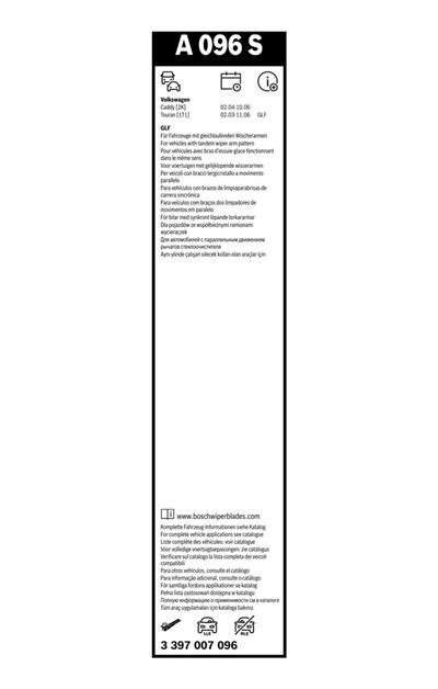 BOSCH 3 397 007 096 Číslo výrobce: A 096 S. EAN: 4047023049964.