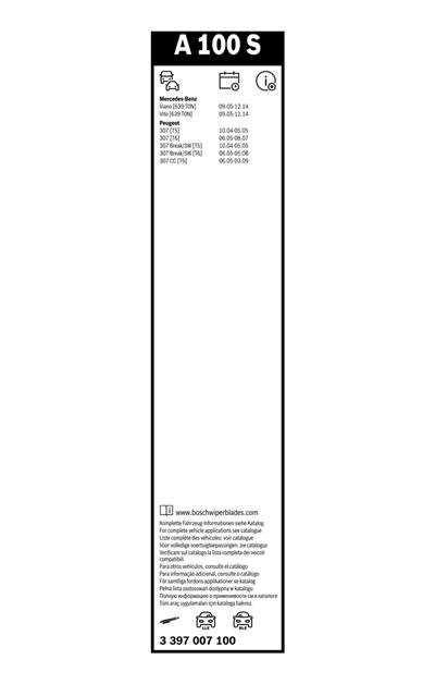 BOSCH 3 397 007 100 Číslo výrobce: A 100 S. EAN: 4047024049710.