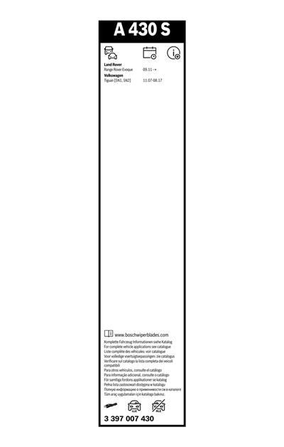 BOSCH 3 397 007 430 Číslo výrobce: A 430 S. EAN: 4047024381087.