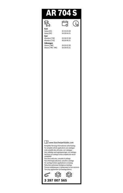BOSCH 3 397 007 565 Číslo výrobce: AR 704 S. EAN: 4047024784437.