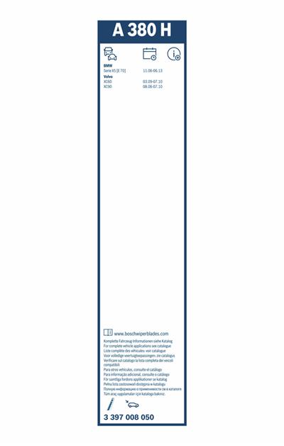 BOSCH 3 397 008 050 Číslo výrobce: A 380 H. EAN: 4047024302471.