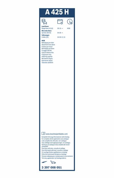 BOSCH 3 397 008 051 Číslo výrobce: A 425 H. EAN: 4047024239326.