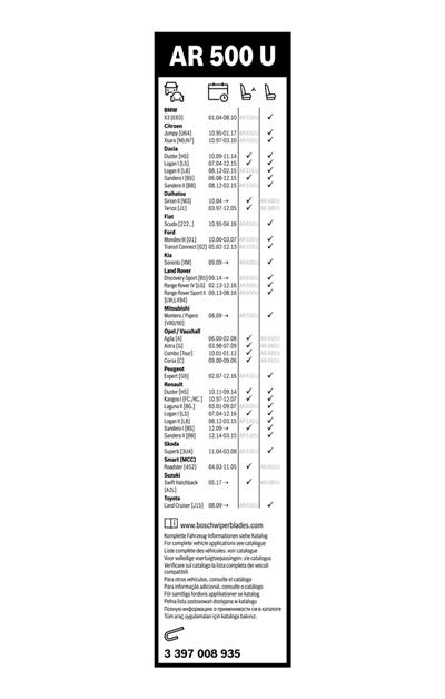 BOSCH 3 397 008 935 Číslo výrobce: AR 500 U. EAN: 4047024735927.