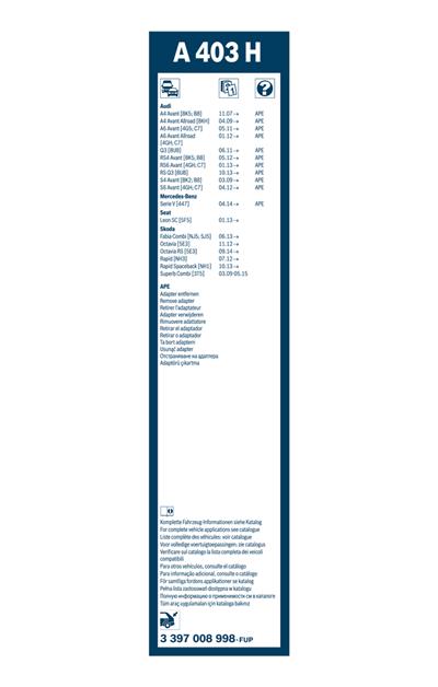 BOSCH 3 397 008 998 Číslo výrobce: A 403 H. EAN: 4047024879188.