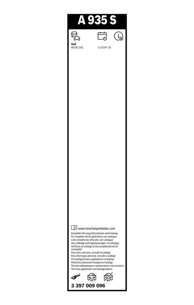 BOSCH 3 397 009 096 Číslo výrobce: A 935 S. EAN: 4047026195590.