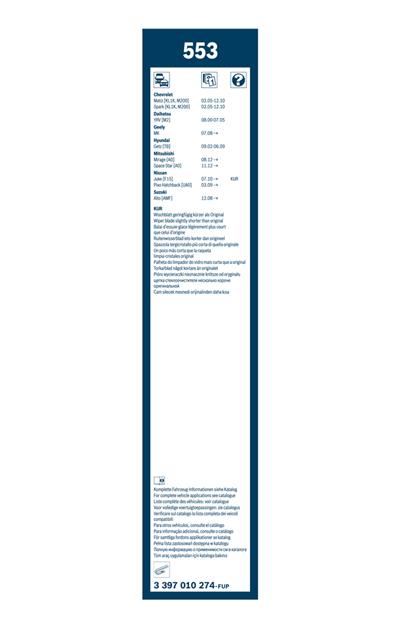 BOSCH 3 397 010 274 Číslo výrobce: 553. EAN: 4047024312654.