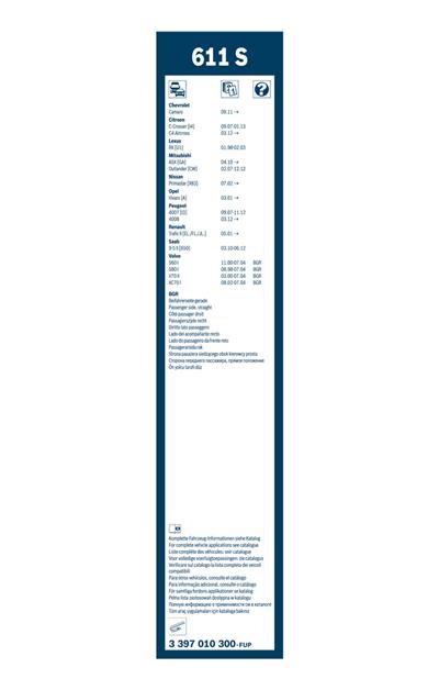 BOSCH 3 397 010 300 Číslo výrobce: 611 S. EAN: 4047024742505.