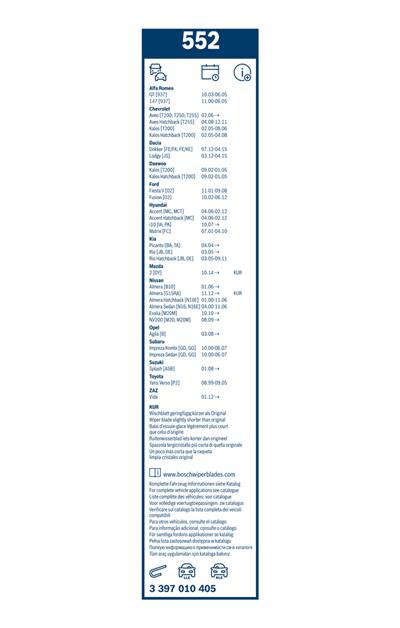 BOSCH 3 397 010 405 Číslo výrobce: 552. EAN: 4047025385916.