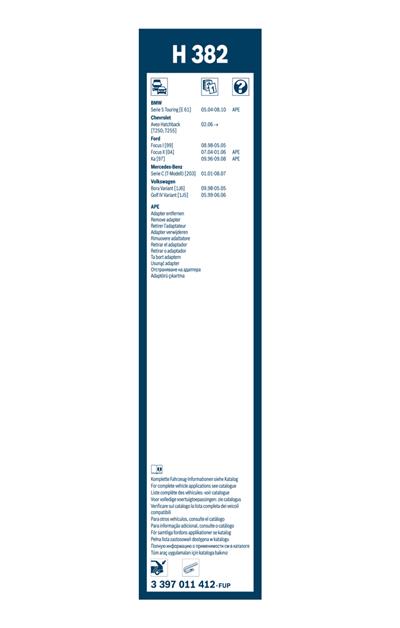 BOSCH 3 397 011 412 Číslo výrobce: H 382. EAN: 4047024656420.