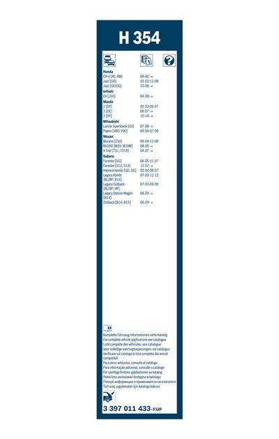 BOSCH 3 397 011 433 Číslo výrobce: H 354. EAN: 4047024699267.