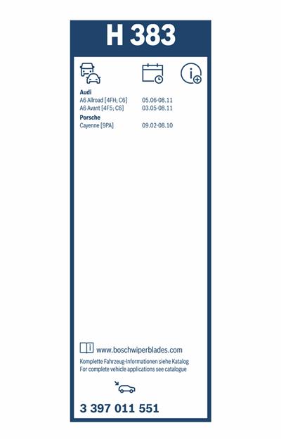 BOSCH 3 397 011 551 Číslo výrobce: H 383. EAN: 4047024909601.