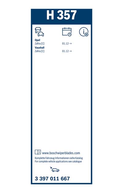 BOSCH 3 397 011 667 Číslo výrobce: H 357. EAN: 4047025214872.