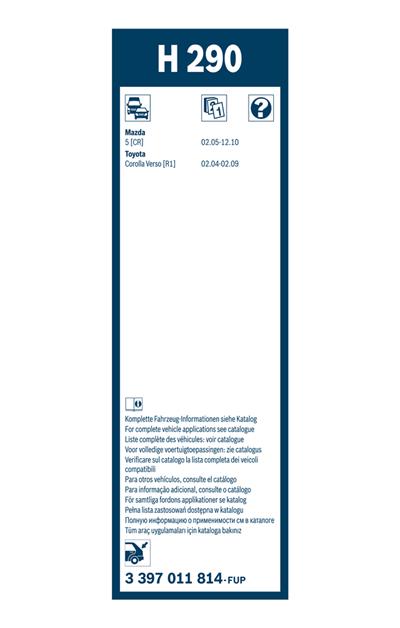 BOSCH 3 397 011 814 Číslo výrobce: H 290. EAN: 4047025363884.