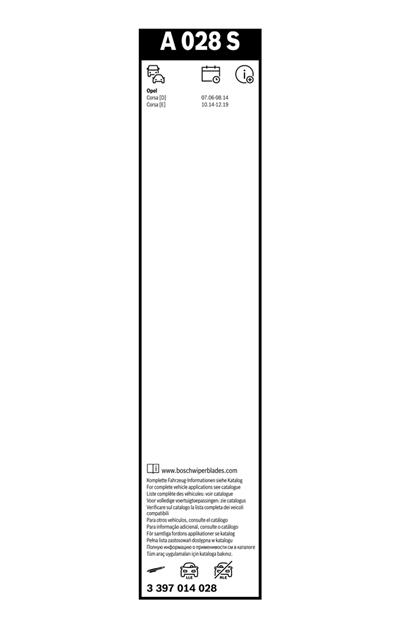 BOSCH 3 397 014 028 Číslo výrobce: A 028 S. EAN: 4047026550917.